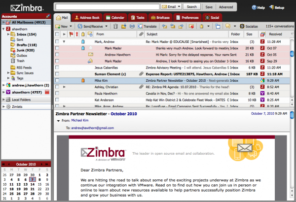 Zimbra Desktop 2.0